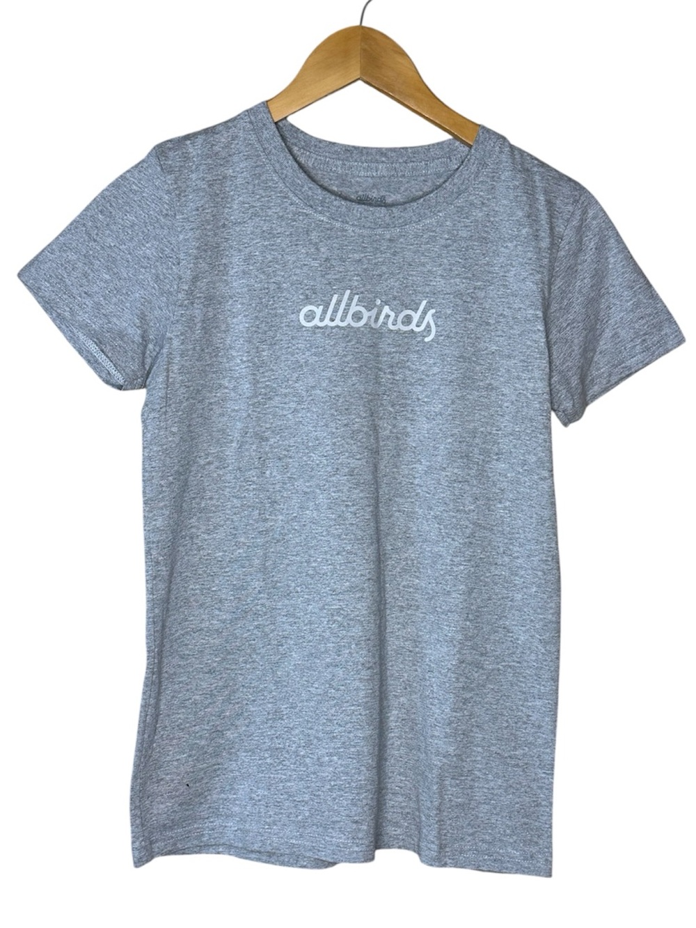 💚🌸 Allbirds Gray Logo T-Shirt Womens Small Sustainable Casual Tee